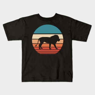 Lion Retro Sunset Kids T-Shirt